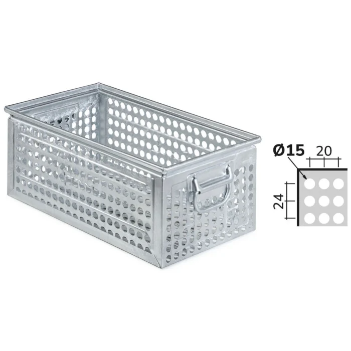 FLA65170A99-1 Cassetta in Metallo Forata, Foro 15 mm Mis. 272-4, L480 x P315 x H200 - immagine 1
