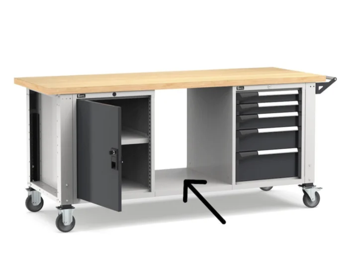 Piano Inferiore per Banco da Lavoro L1275 x P724 x H35 mm – Portata 200 kg - immagine 2