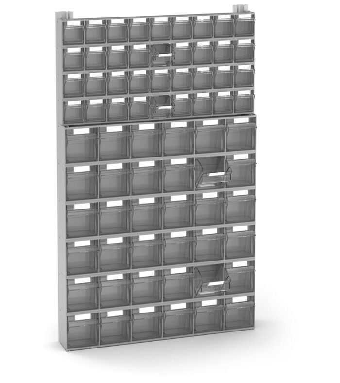 VISUAL001 Scaffale con 72 Cassetti Visual Box, 602 x 114 x 1000 mm - immagine 1