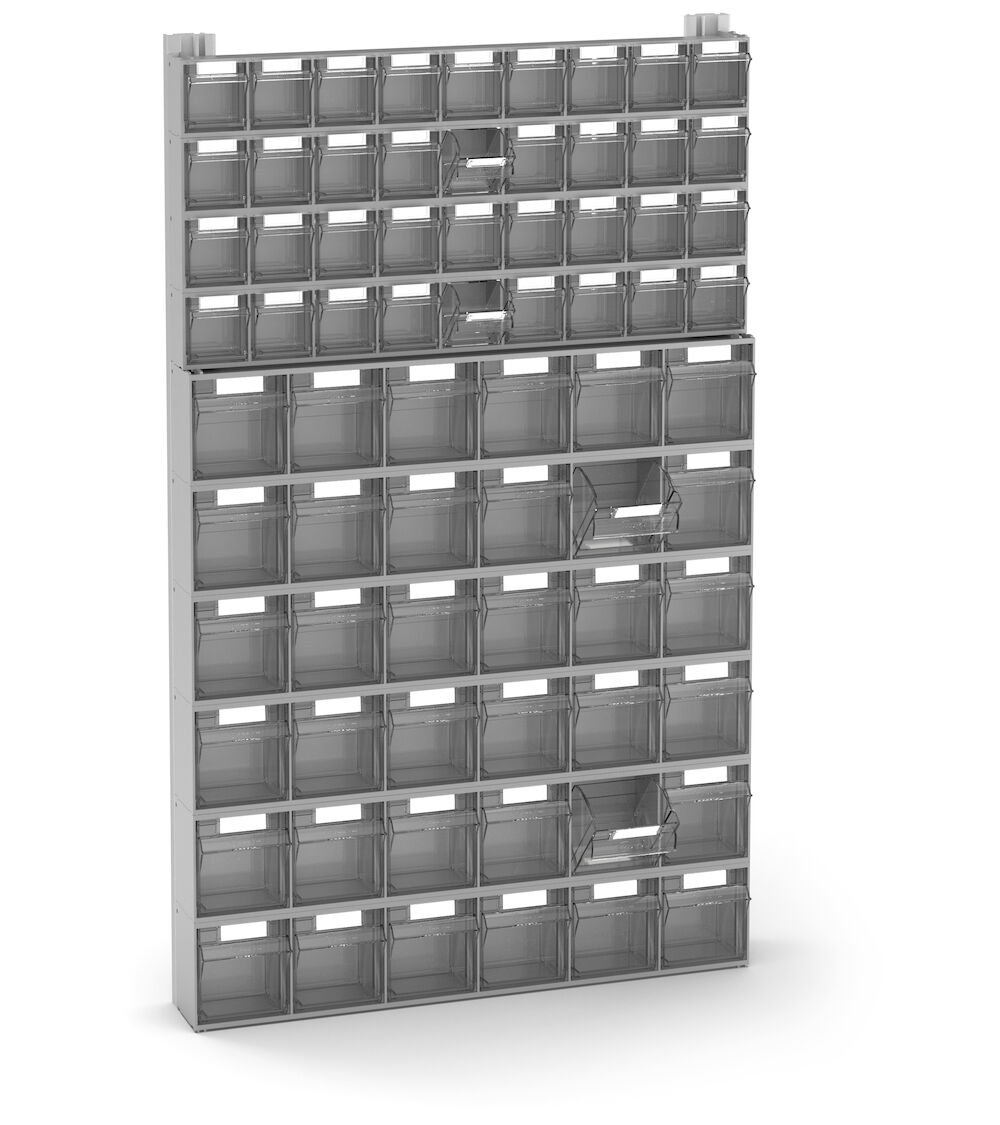 VISUAL001 Scaffale con 72 Cassetti Visual Box, 602 x 114 x 1000 mm - immagine 1