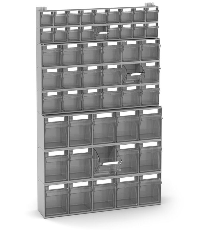 VISUAL003 Scaffale con 51 Cassetti Visual Box, L602 x P157 x H1000 mm - immagine 1