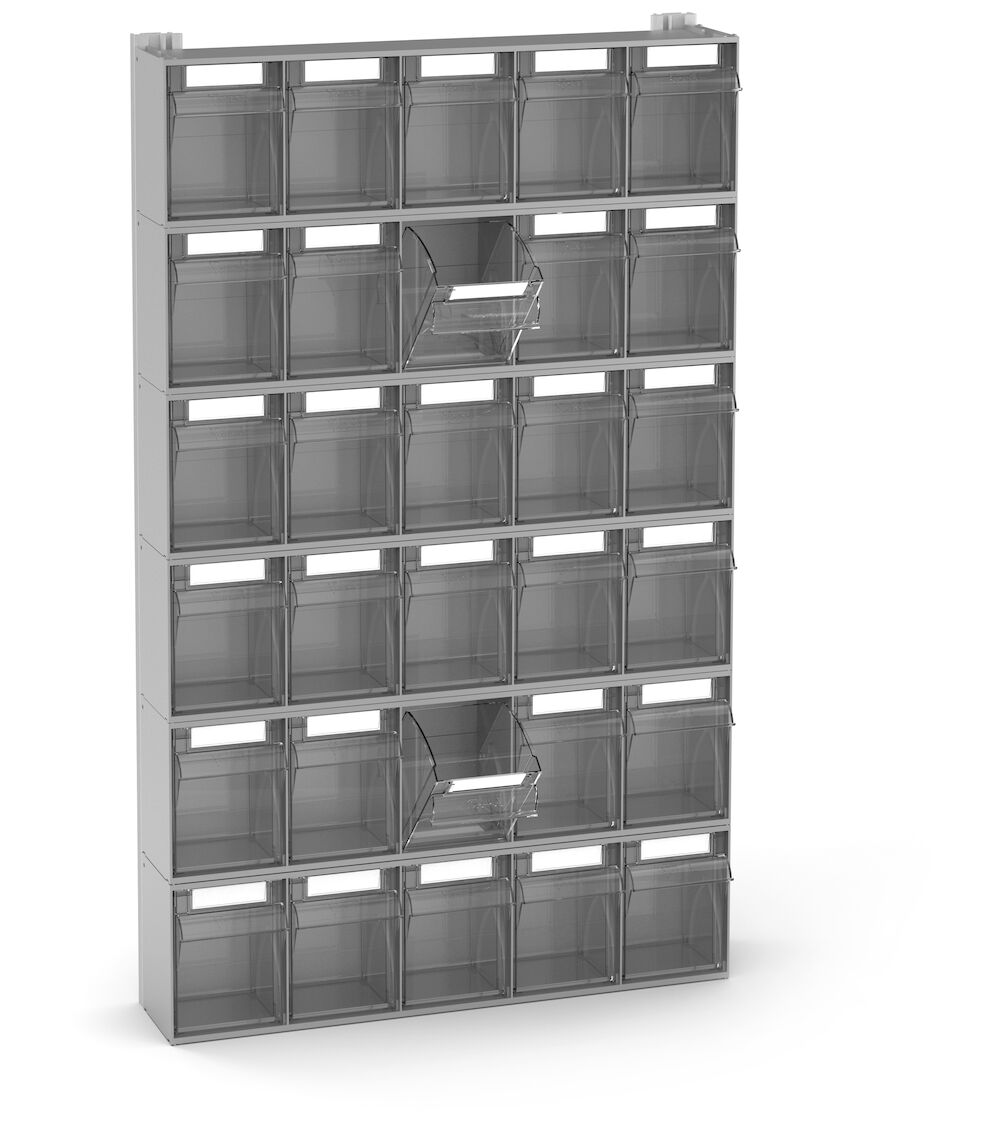 VISUAL004 Scaffale con 30 Cassetti Visual Box, L602 x P157 x H1000 mm - immagine 1