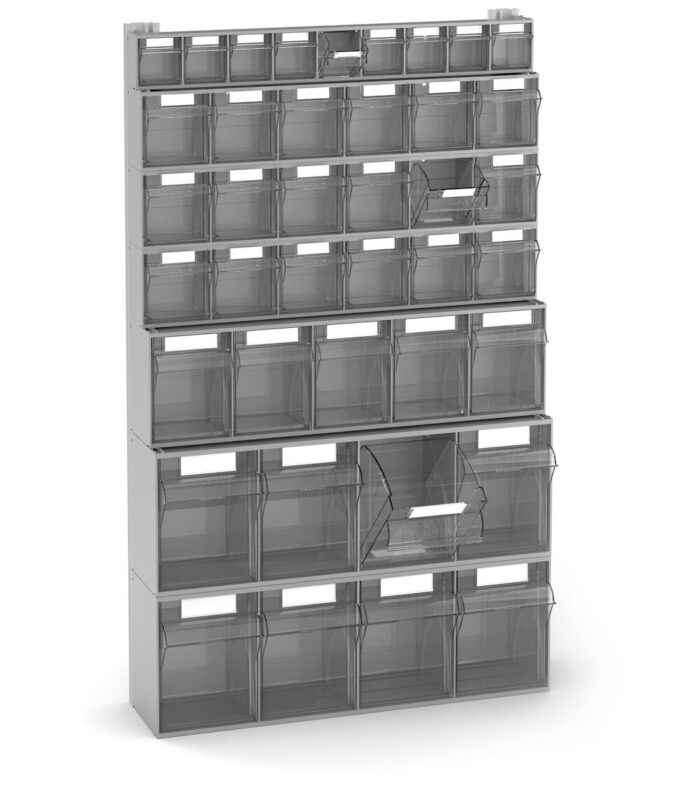VISUAL005 Scaffale con 40 Cassetti Visual Box, L602 x P190 x H1000 mm - immagine 1