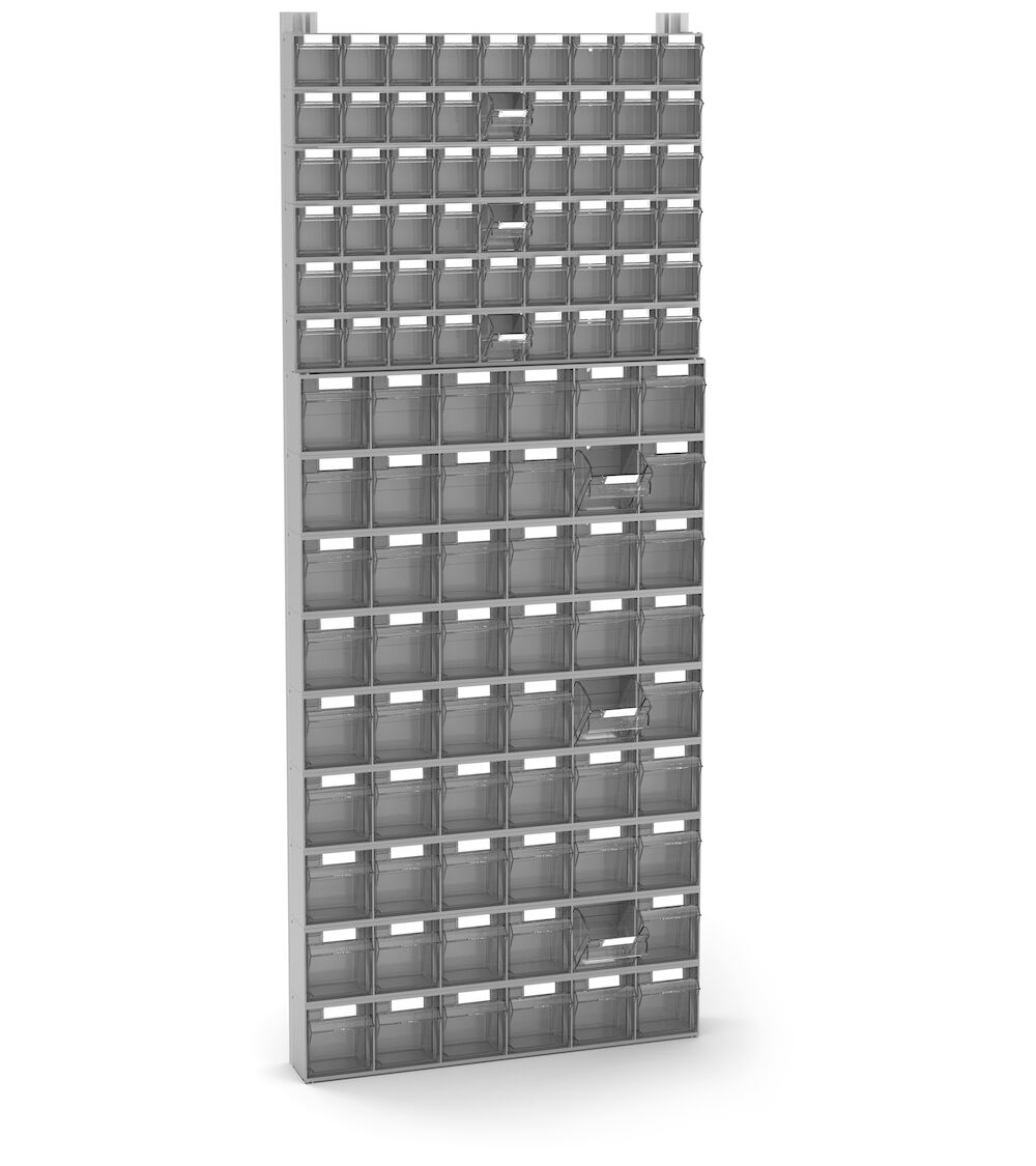 VISUAL006 Scaffale con 108 Cassetti Visual Box, L602 x P114 x H1500 mm - immagine 1