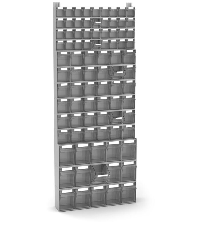 VISUAL007 Scaffale con 87 Cassetti Visual Box, L602 x P157 x H1500 mm - immagine 1
