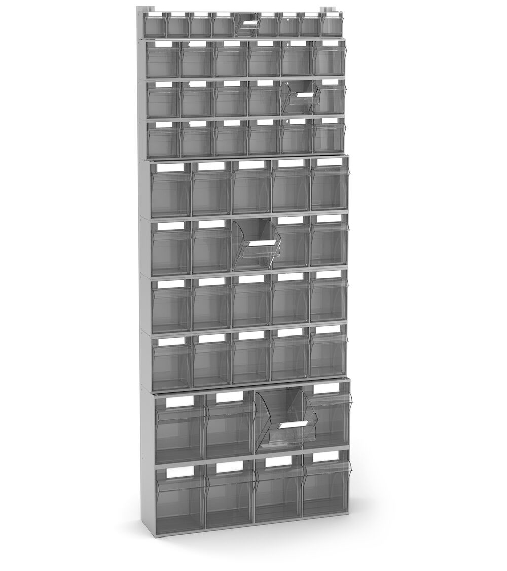 VISUAL009 Scaffale con 55 Cassetti Visual Box, L602 x P190 x H1500 mm - immagine 1