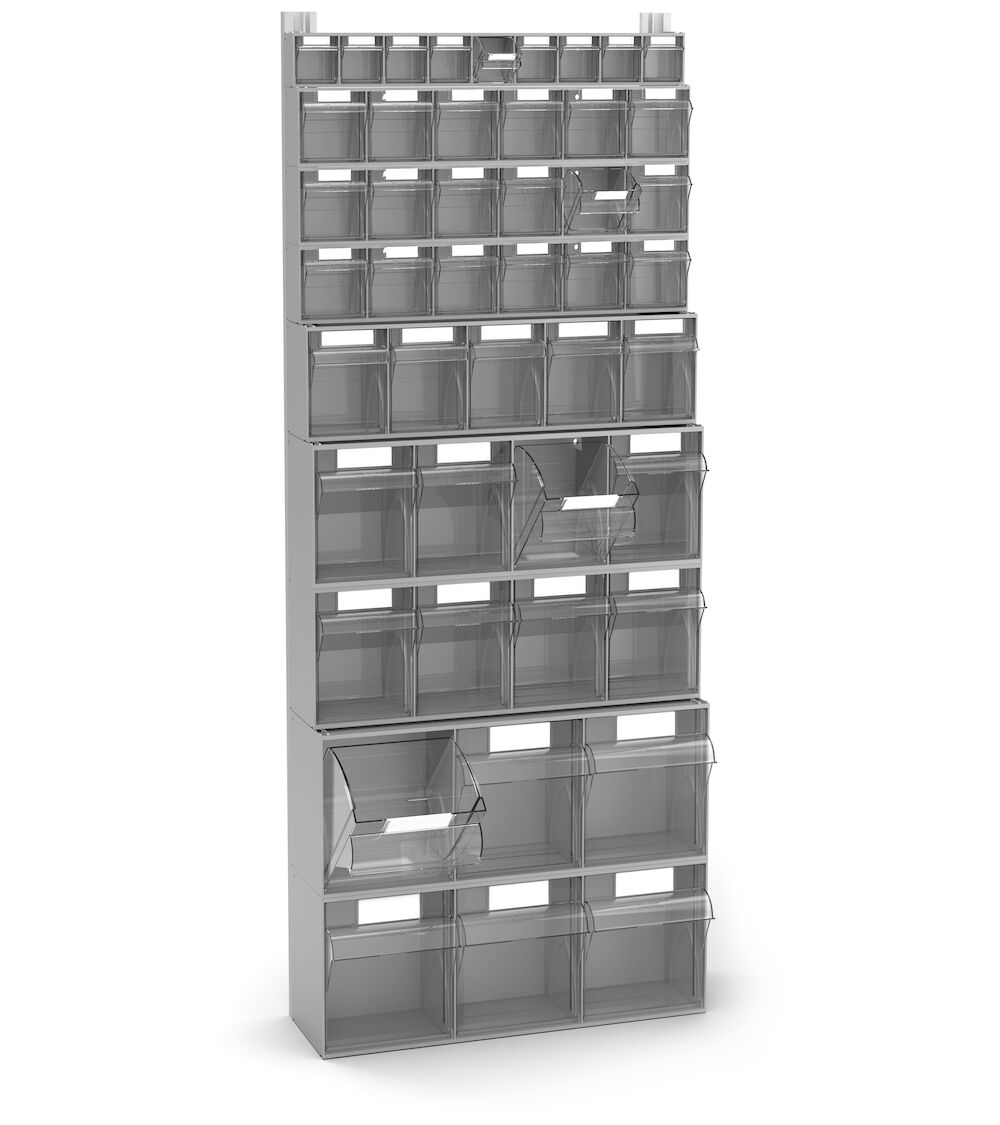 VISUAL010 Scaffale con 46 Cassetti Visual Box, L602 x P225 x H1500 mm - immagine 1