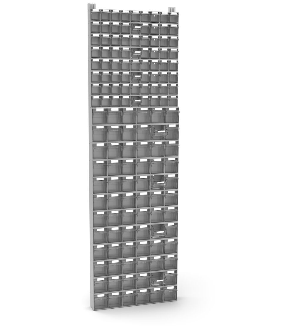 VISUAL011 Scaffale con 144 Cassetti Visual Box, L602 x P114 x H2000 mm - immagine 1