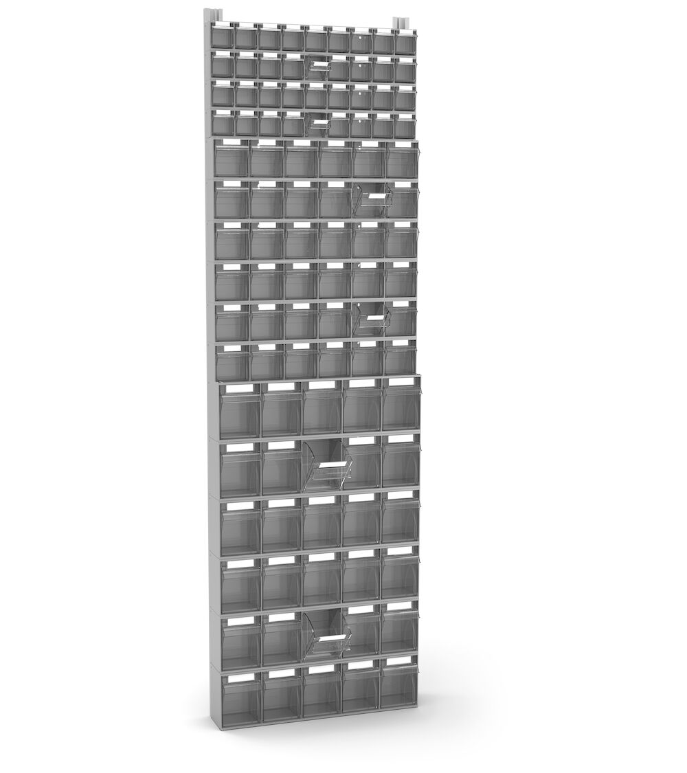 VISUAL012 Scaffale con 102 Cassetti Visual Box, L602 x P157 x H2000 mm - immagine 1