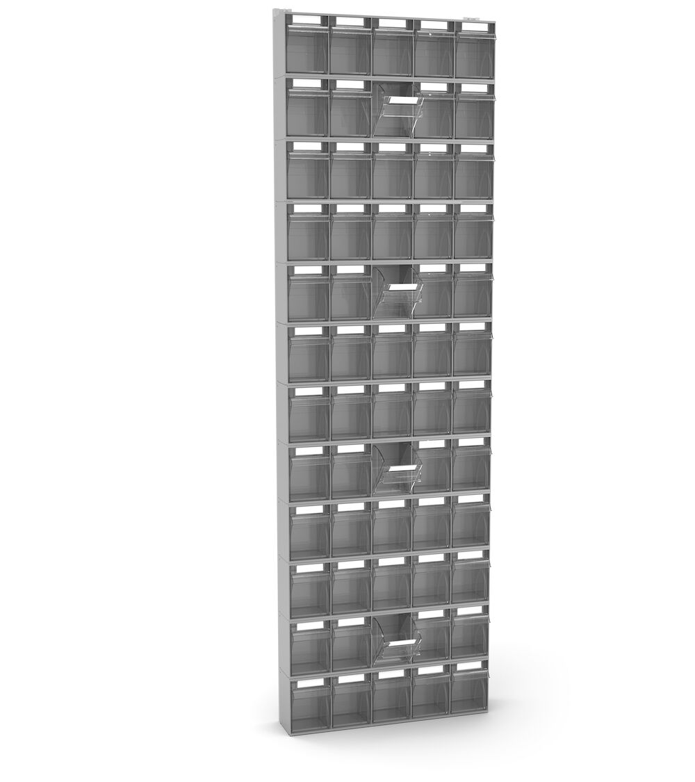 VISUAL013 Scaffale con 60 Cassetti Visual Box, L602 x P157 x H2000 mm - immagine 1