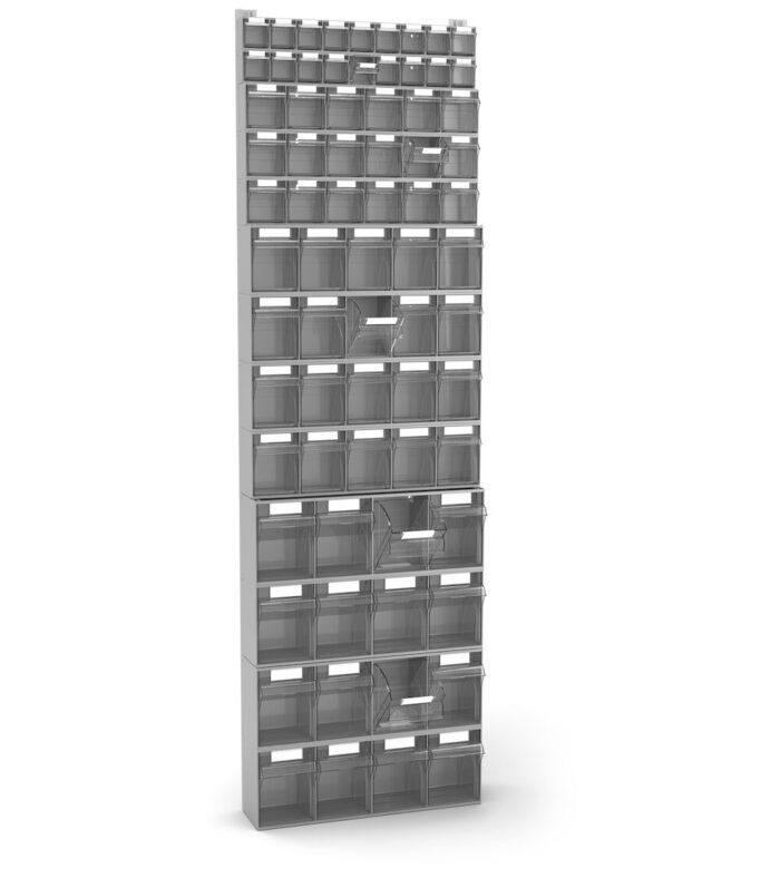 VISUAL014 Scaffale con 72 Cassetti Visual Box, L602 x P190 x H2000 mm - immagine 1