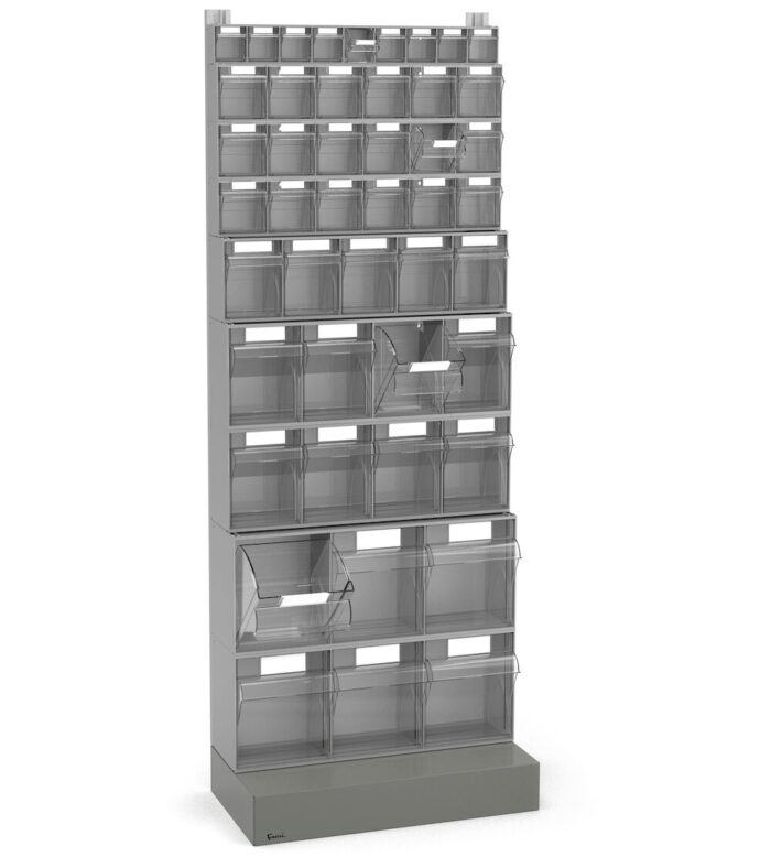 Scaffale con 46 Cassetti Visual Box, L604 x P322 x H1600 mm - immagine 1