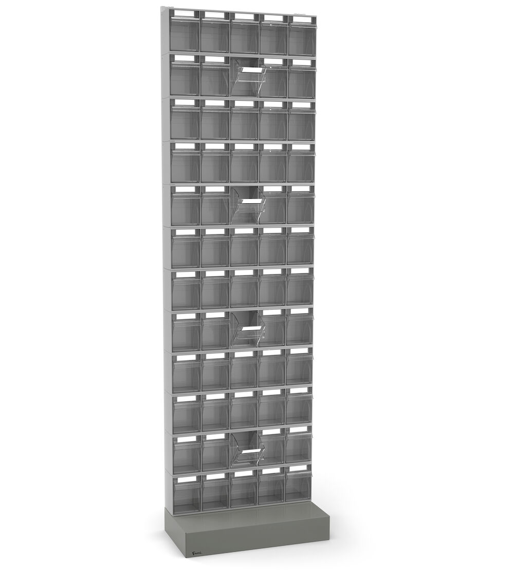VISUAL023 Scaffale con 60 Cassetti Visual Box, L604 x P322 x H2100 mm - immagine 1
