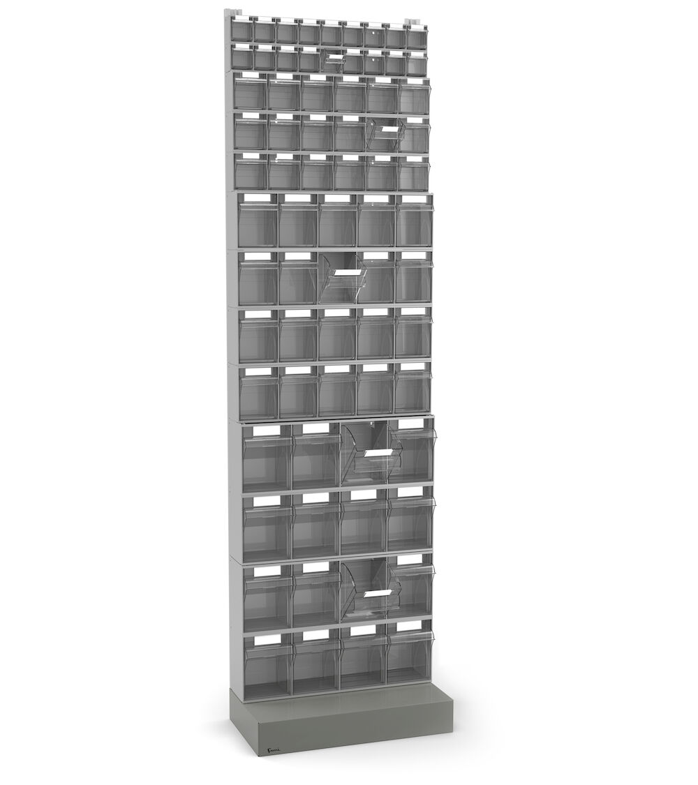 VISUAL024 Scaffale con 72 Cassetti Visual Box, L604 x P322 x H2100 mm - immagine 1
