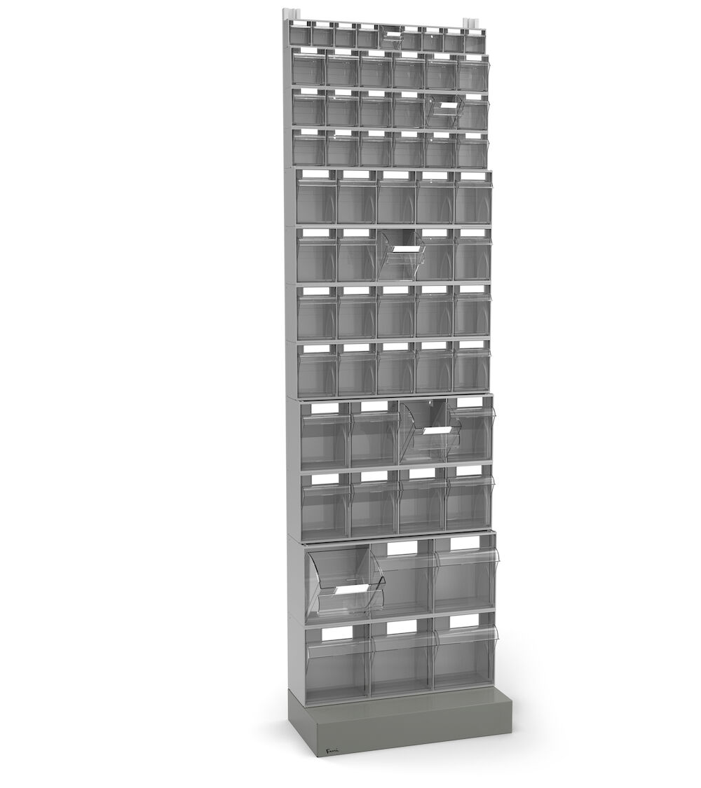 VISUAL025 Scaffale con 61 Cassetti Visual Box, L604 x P322 x H2100 mm - immagine 1
